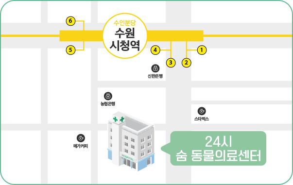 수원시-권선구-권선로-715-1,2층-수원시청역-3번-출구-도보-6분-동물병원-전용-무료주차장-완비